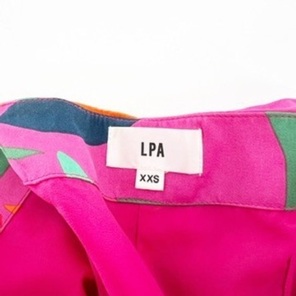 LPA Pink Tropical Floral Ruched Strapless Tube Top Size XXS Cropped Bodice - Picture 4 of 5